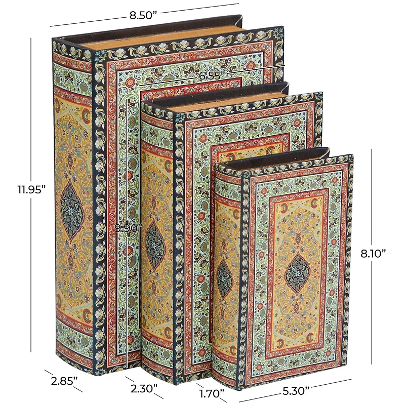 Arabesque Pattern Canvas Storage Book Box Set