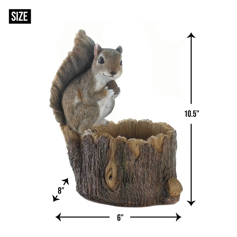10.5'' Squirrel Tree Trunk Bird Feeder