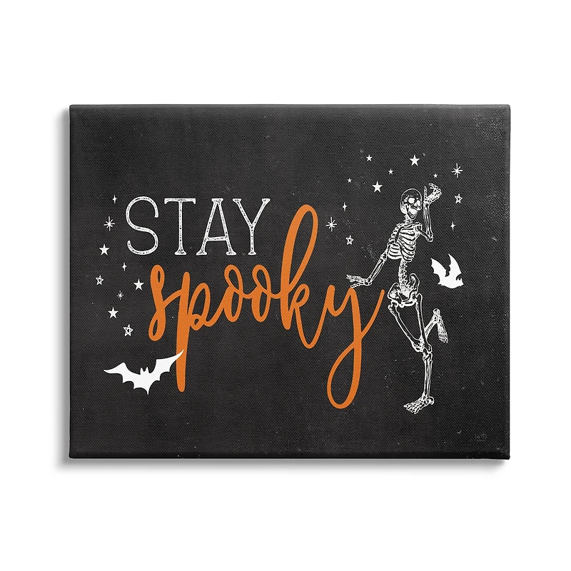 Stupell Industries Stay Spooky Skeleton Canvas Wall Art