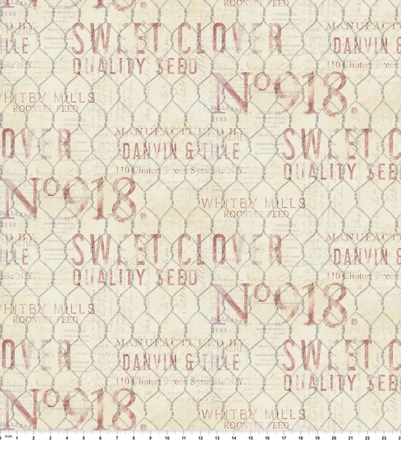 Susan Winget Farmhouse Rooster Chicken Wire Cotton Fabric