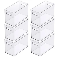 6 Pack: 13" x 6.5" Clear Storage Bin with Handles by Simply Tidy™