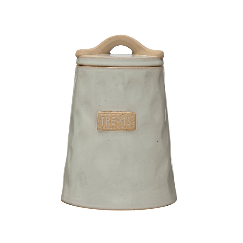 Hello Honey® 9" White Stoneware Pet Treat Canister with Lid