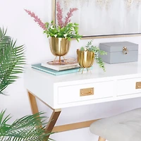 Gold Contemporary Planter, Set of 2" 6", 7"