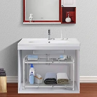 NEX™ White 2 Tier Expandable Cabinet Shelf Organizer Rack