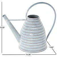 14" Gray Metal Beehive Shaped Watering Can Planter
