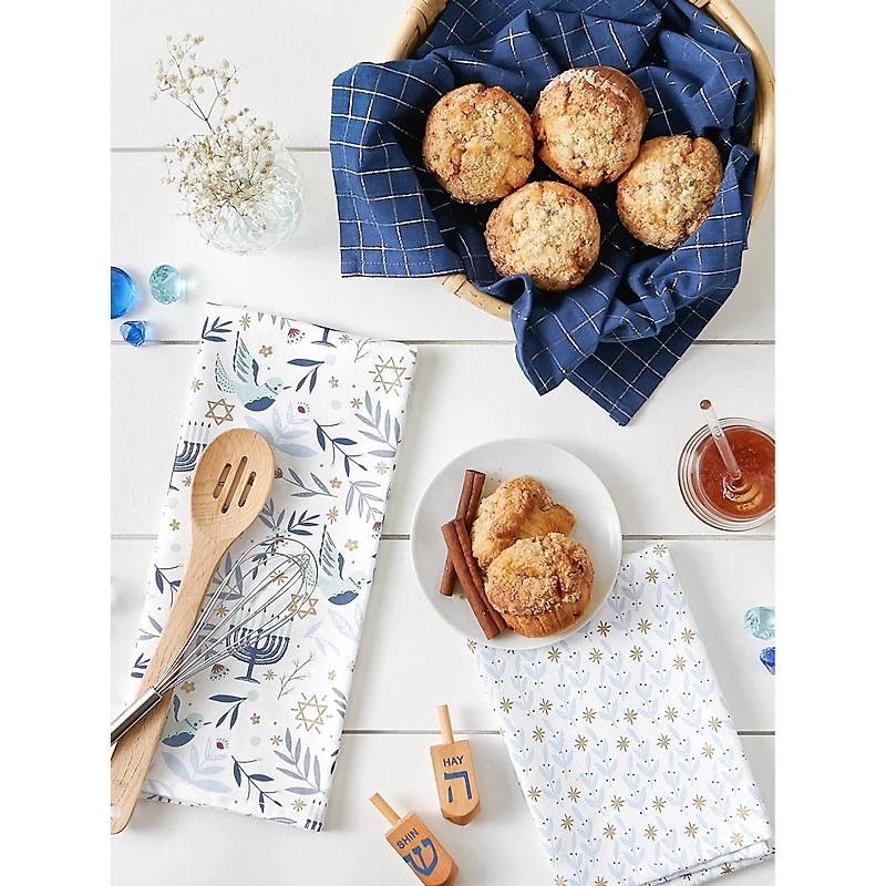DII® Assorted Hanukkah Blessings Dishtowel Set