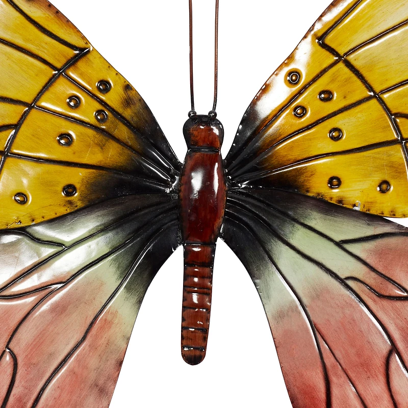 Red Metal Eclectic Wall Decor, 36" x 27"