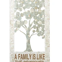 Beige Farmhouse Tree Metal Wall Decor, 36" x 12"