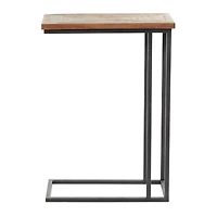 Brown Metal Rustic Accent Table 26" x 19" x 11"