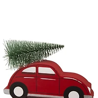 Glitzhome® Wooden & Metal Red Car & Truck Stocking Holder Set