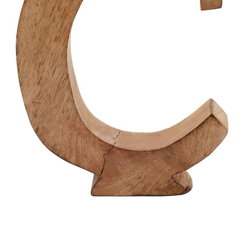 8" Brown Mango Wood Letter Set, 6ct.