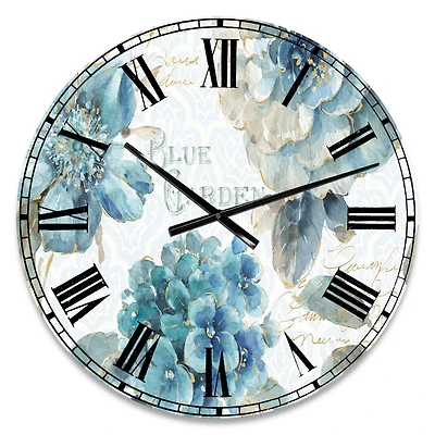 Designart 'My Greenhouse Cottage Flowers I Traditional Wall Clock