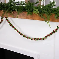 5ft. Green & Red Festive Jingle Bell Garland