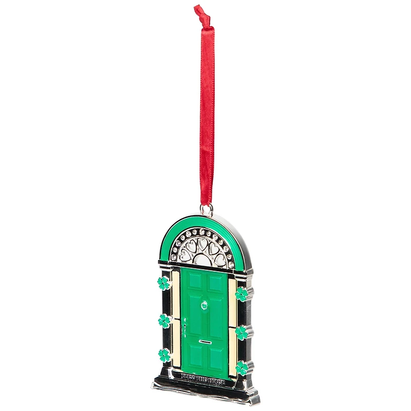Bless This House Irish Shamrock Door Christmas Ornament - 3.75"