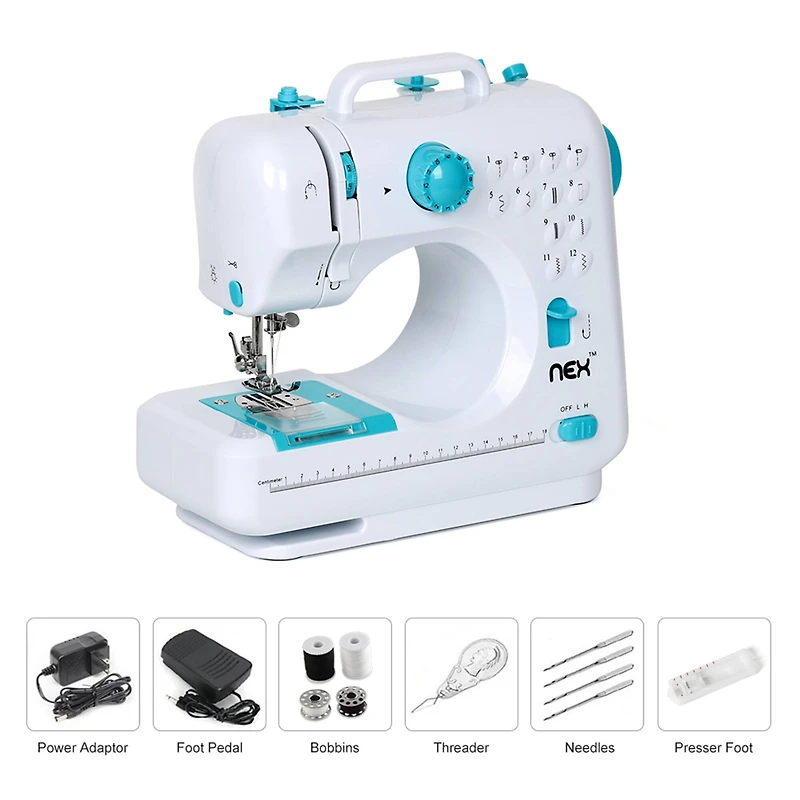 NEX™ Indigo Blue Modern Crafting Sewing Machine with 12 Built-In Stitches