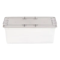IRIS Clear Stackable Storage Boxes with Gray Lid