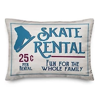 Skate Rental Blue  14x20 Throw Pillow