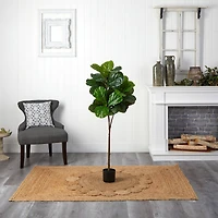 4.5ft. Fiddle Leaf Tree with White Planter