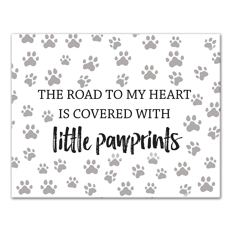 The Road to My Heart is Covered with Little Pawprints Canvas Wall Art