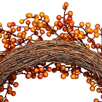 18" Red & Orange Berries Artificial Fall Harvest Twig Wreath