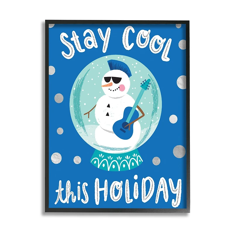 Stupell Industries Stay Cool This Holiday Musician Snowman Framed Giclee Art