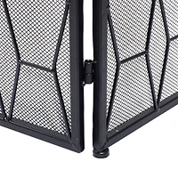 Black Metal Contemporary Fireplace Screen, 31" x 51" x 1"