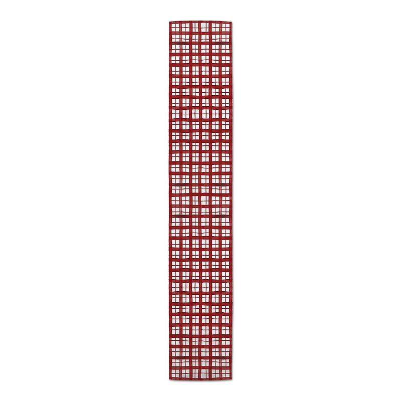 Red & White Plaid Indoor/Outdoor Table Runner