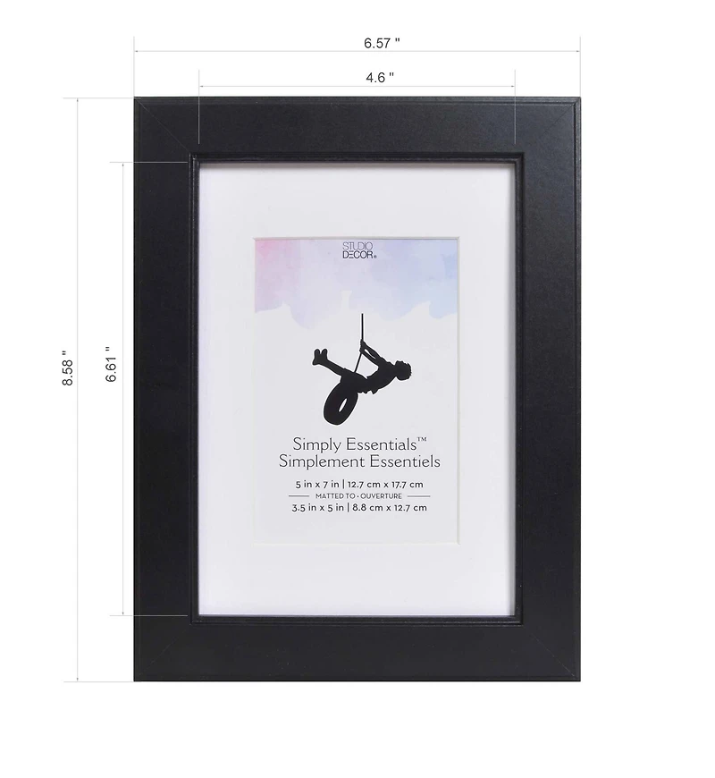 Simply Essentials™ Black Flat Frame with Mat by Studio Décor
