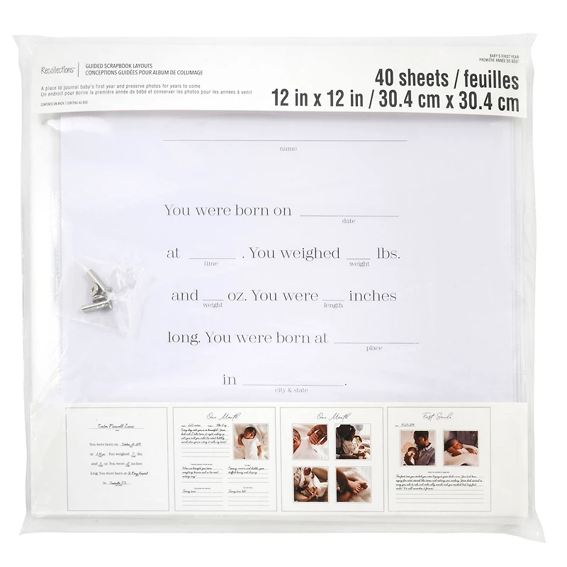 12" x 12" Baby's First Year Guided Scrapbook Layouts by Recollections™