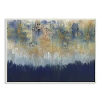 Stupell Industries Abstract Gold Blue Textured Surface White Framed Wall Art