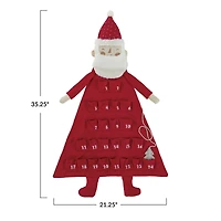 Hello Honey® 35.25" Red & White Jolly Santa Fabric Advent Calendar
