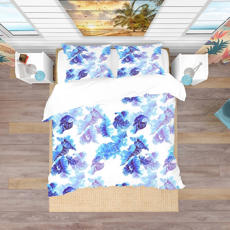 Designart 'Abstract Leaves Pattern' Tropical Bedding Set