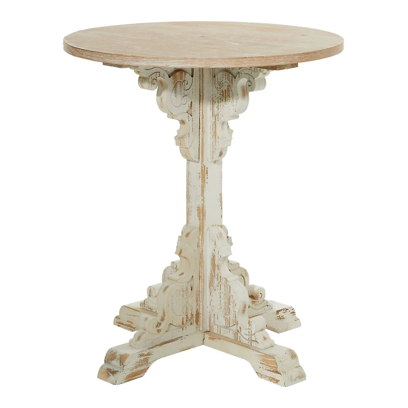2.5ft. White Chinese Fir Farmhouse Accent Table