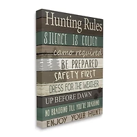 Stupell Industries Cabin Hunting Rules Rustic Charm Brown Green Canvas Wall Art