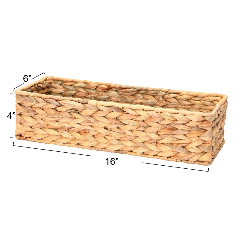 Household Essentials Water Hyacinth Rectangular Storage Basket