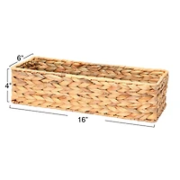 Household Essentials Water Hyacinth Rectangular Storage Basket