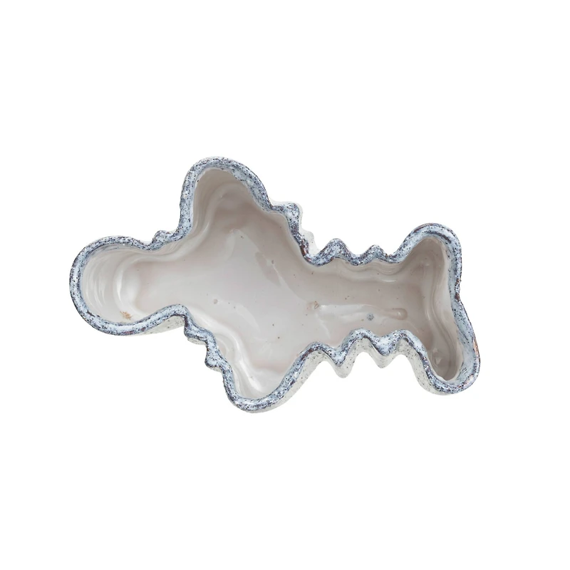 Hello Honey® 8.75" White Organic Stoneware Vase with Reactive Glaze