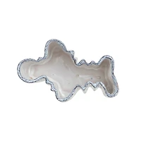 Hello Honey® 8.75" White Organic Stoneware Vase with Reactive Glaze