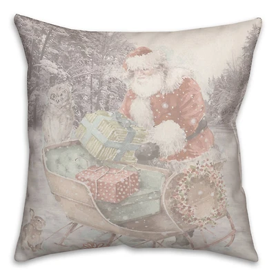 Snowy Sleigh 18" x 18" Indoor/Outdoor Pillow