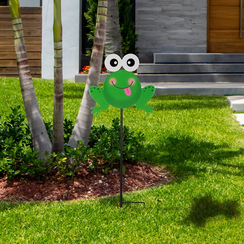 23" Frog Metal Garden Stake