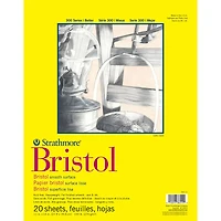 Strathmore Bristol Paper Pad, 300 Series, Tape-Bound, 20 Sheets, Smooth