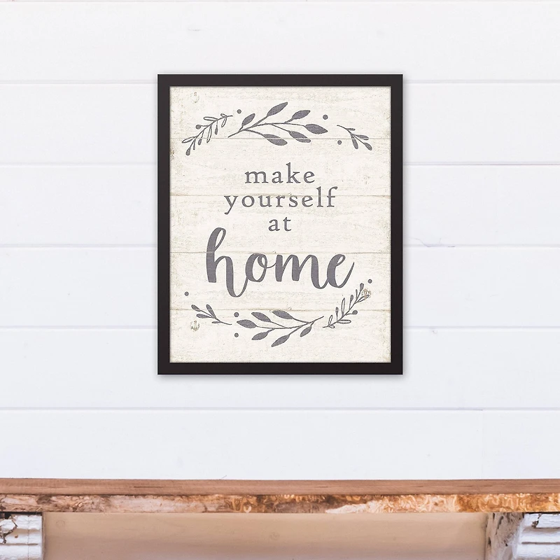 Make Yourself at Home 16" x 20" Black Framed Canvas
