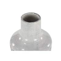 CosmoLiving by Cosmopolitan White Porcelain Coastal Style Vase, 8" x 18"