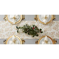 DII® 72" Metallic Holly Leaves Table Runner