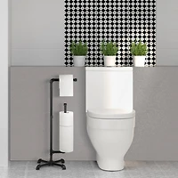 Black Freestanding Toilet Paper Cast Iron Pipe Stand