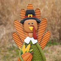 Glitzhome® 36" Thanksgiving Metal Turkey Standing Or Hanging Yard Stake