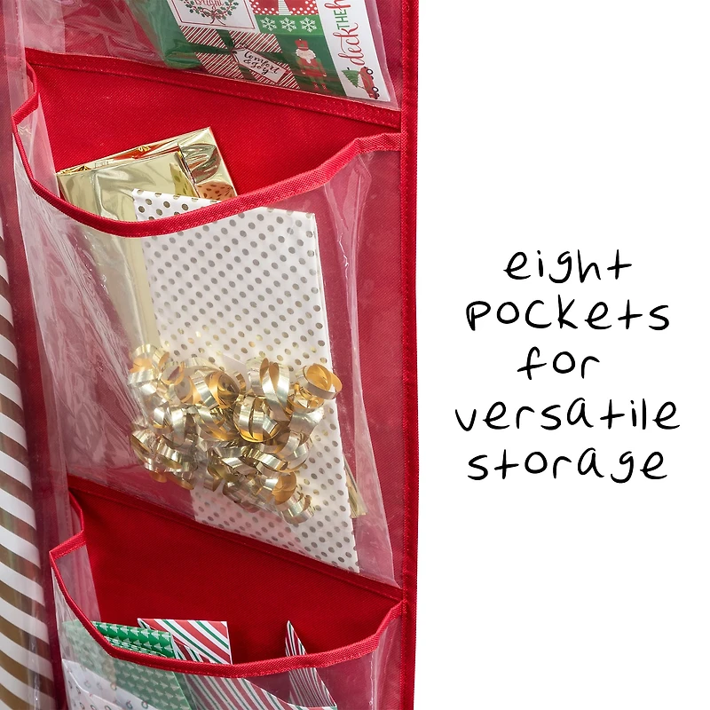 Honey Can Do Red Over-the-Door Holiday Gift Wrap Organizer