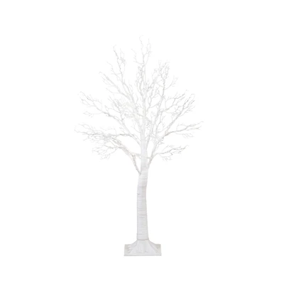 4ft. Pre-Lit White Twig Artificial Tree, Warm White LED Lights