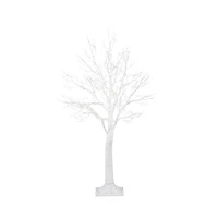 4ft. Pre-Lit White Twig Artificial Tree, Warm White LED Lights