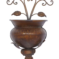 18" Dark Brown Iron Traditional Planter